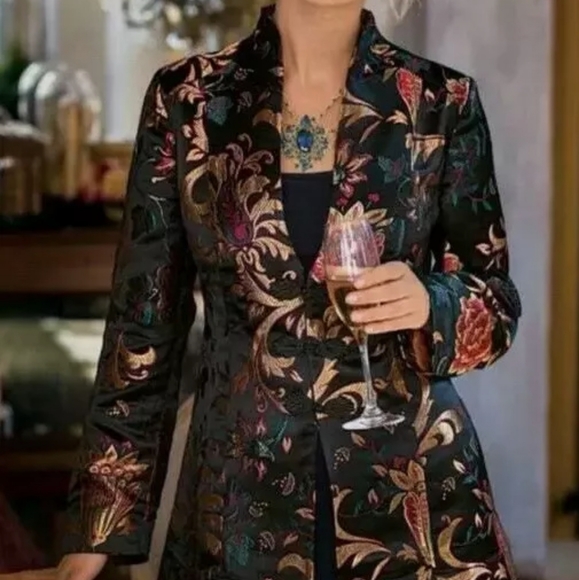 Soft Surroundings Black Moon Dynasty Jacket - Picture 1 of 8